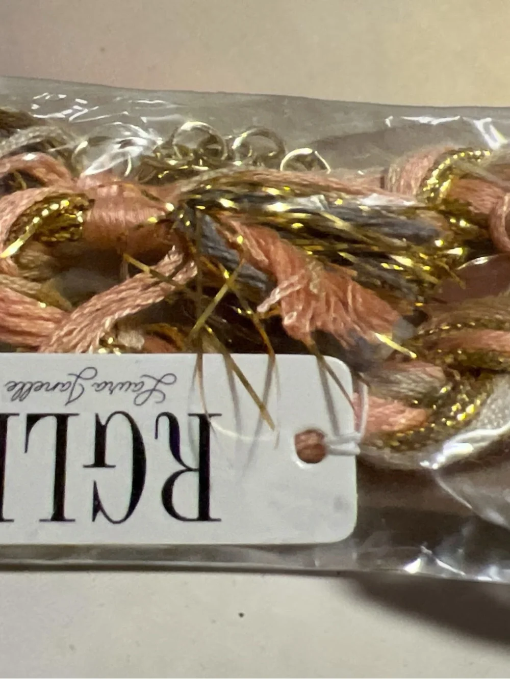 Fashion Pink and Gold Braided Bracelet